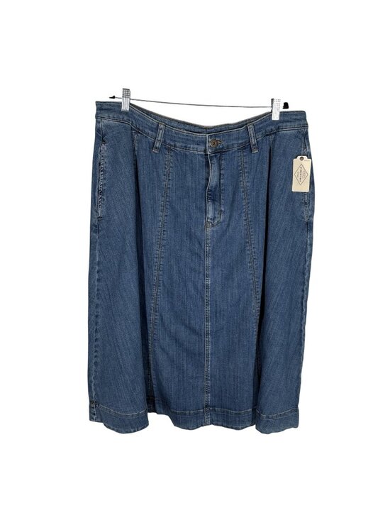 St. John's Bay Dresses & Skirts - St. John's Bay Women Plus SZ 20W Blue Med Indigo Stone Midi Denim Skirt NWT